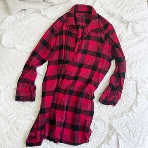Fall buffalo plaid sleep shirt XL red black